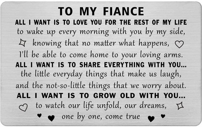 Engraved Anniversary Card for Fiance – Perfect Gift for Him