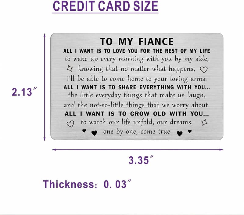 Engraved Anniversary Card for Fiance – Perfect Gift for Him