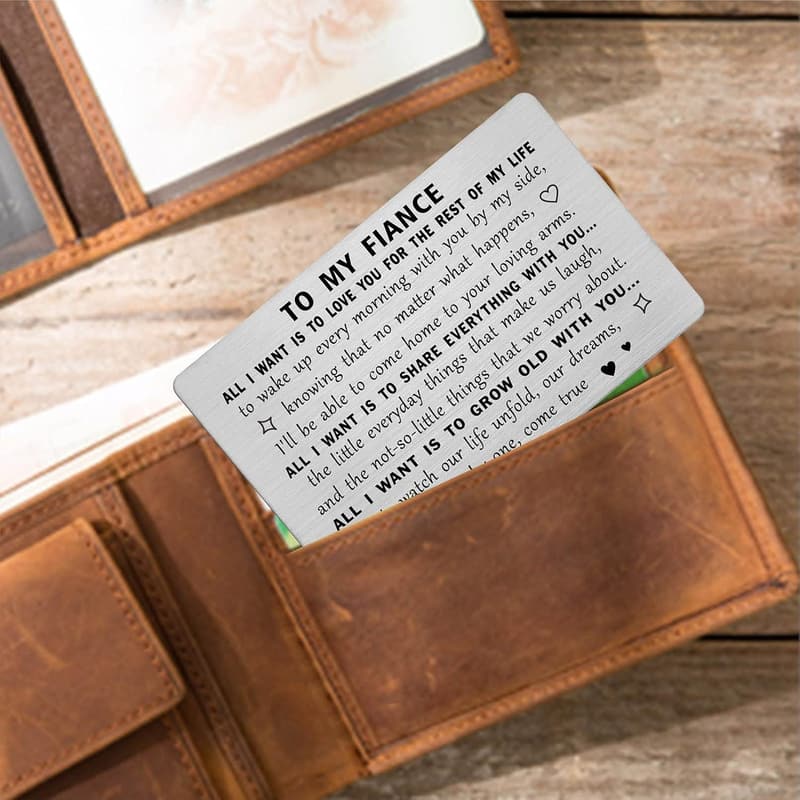 Engraved Anniversary Card for Fiance – Perfect Gift for Him
