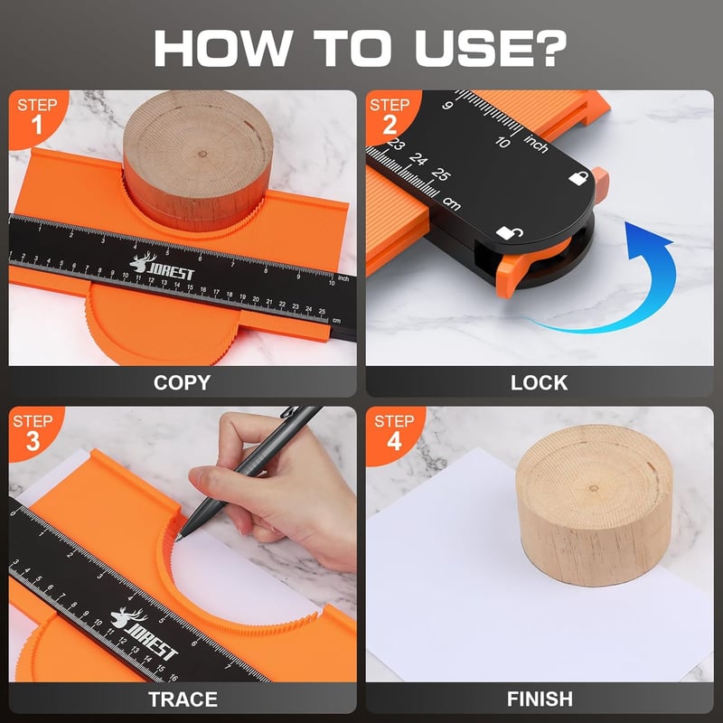 Contour Gauge with Lock (10 Inch) - Perfect Gift for Dads, Carpenters