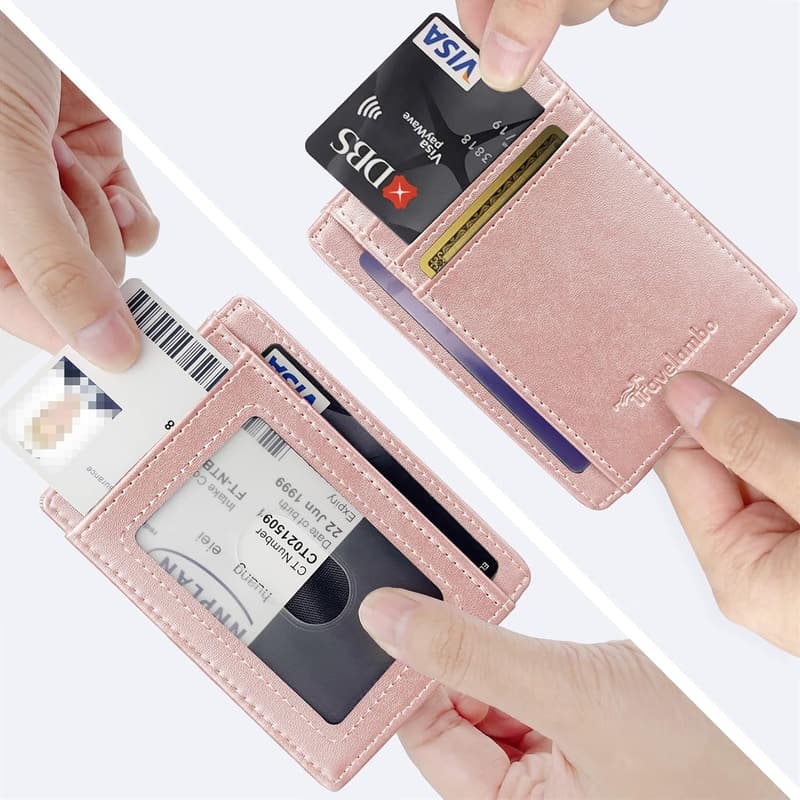 Minimalist Leather Slim Wallet with RFID Blocking