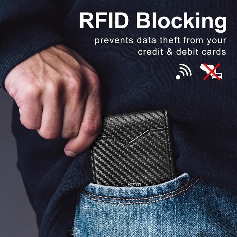 Men's Minimalist RFID-Blocking Genuine Leather Wallet with Gift Box