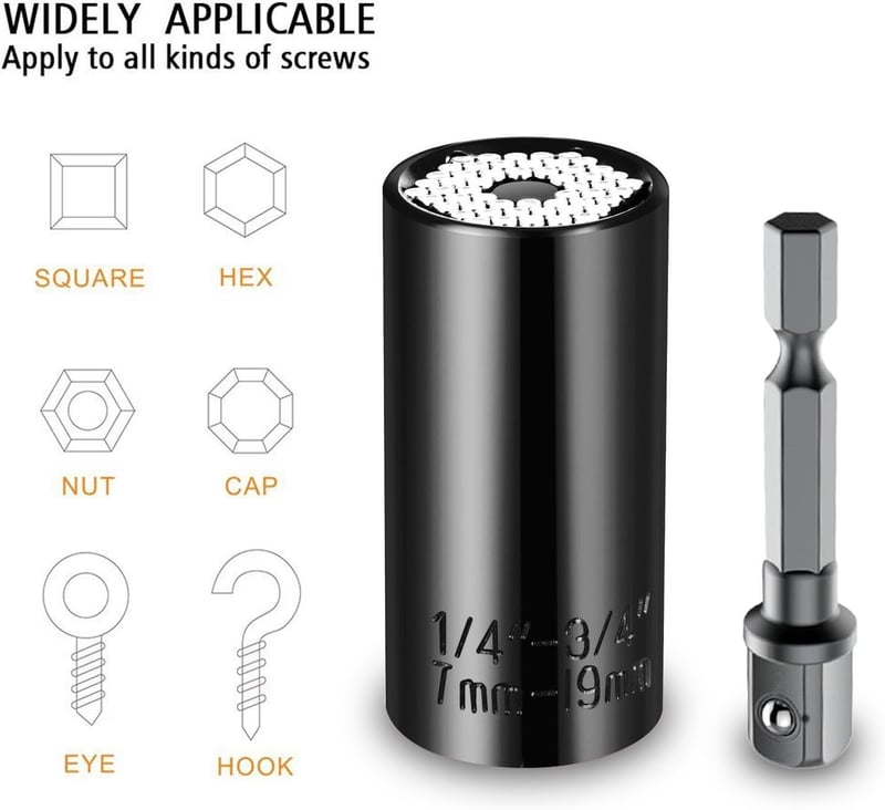 Universal Socket Tool Set with Power Drill Adapter for Dad