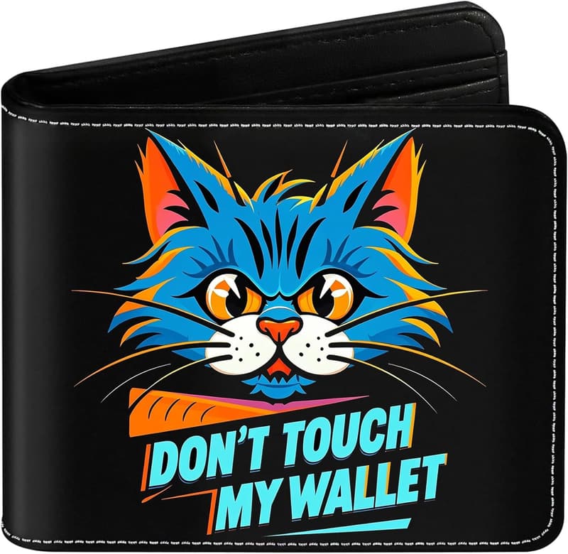 Bifold Leather Wallet for Boys – Funny Design with Coin Pocket