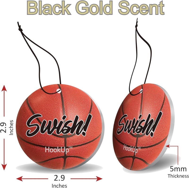 Basketball Air Freshener - 10 Pack, Black Gold Scent