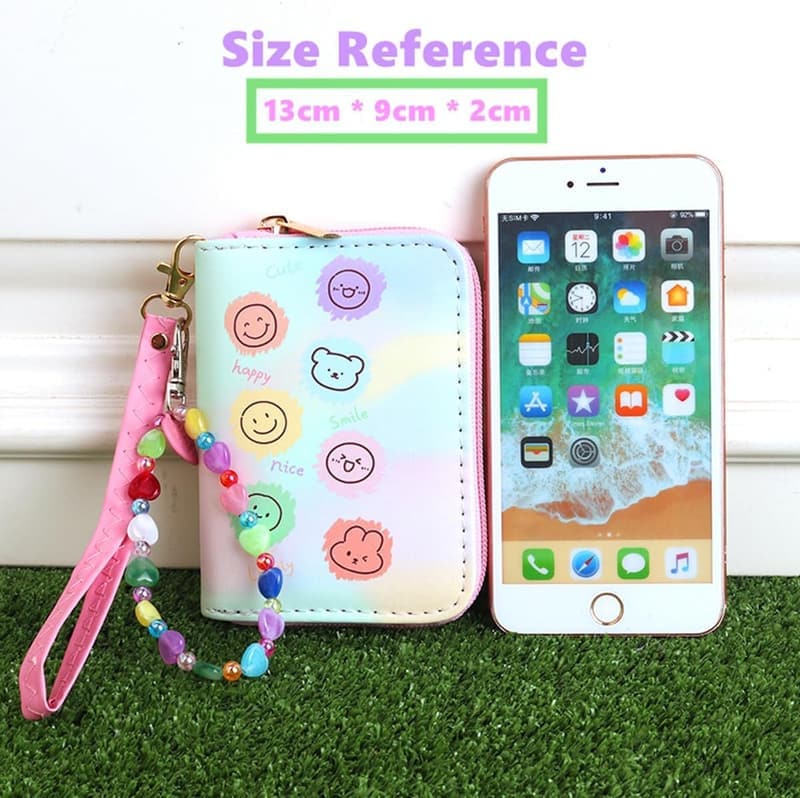Happy Face Mini Coin Purse with Charm for Girls