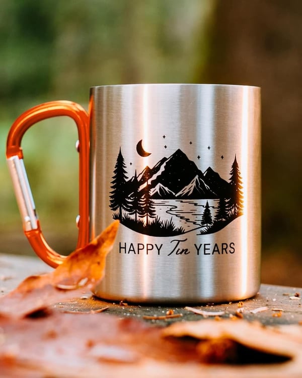 10th Anniversary Aluminum Mug Gift for Husband