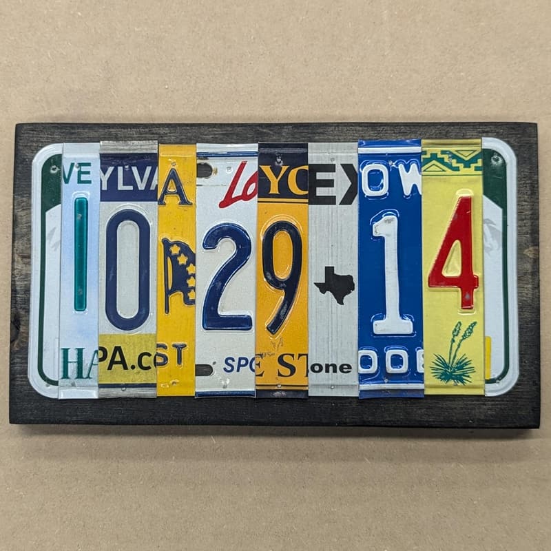 10th Anniversary Personalized Tin License Plate Gift