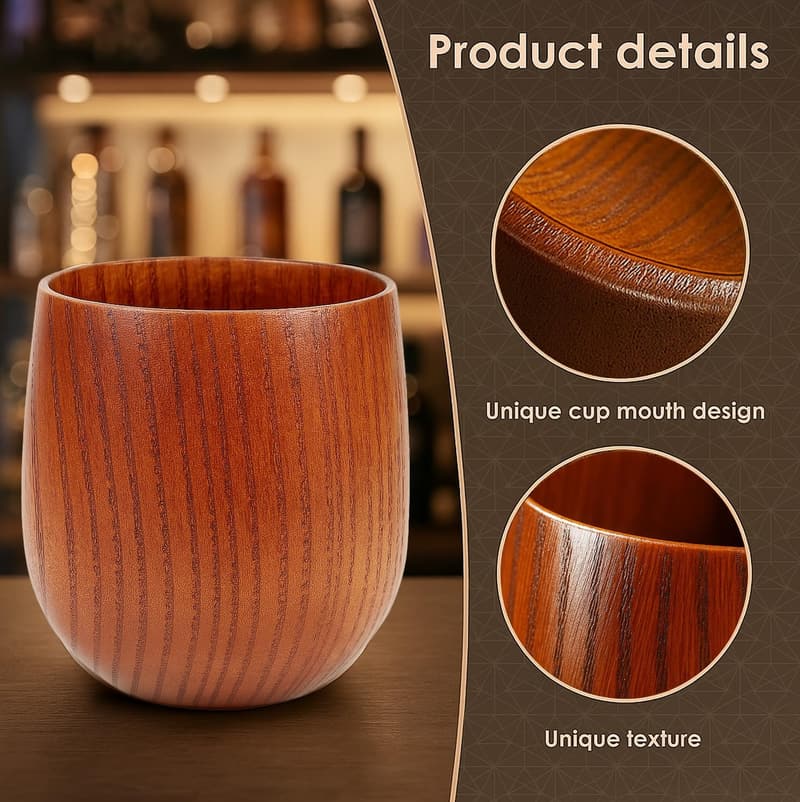 Luxury Handcrafted Wooden Bourbon Glasses Set for Men