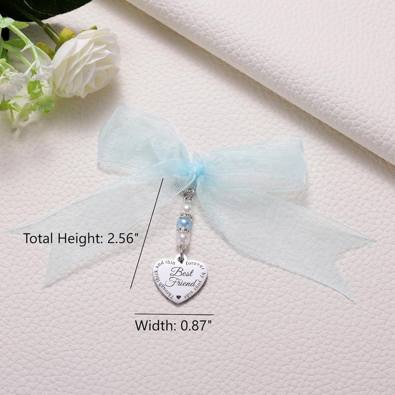 Bridal Something Blue Charm - Blue Pearl Angel Wings Garter