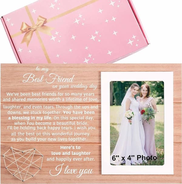 Wedding Day Photo Frame Gift for Bride from Best Friend