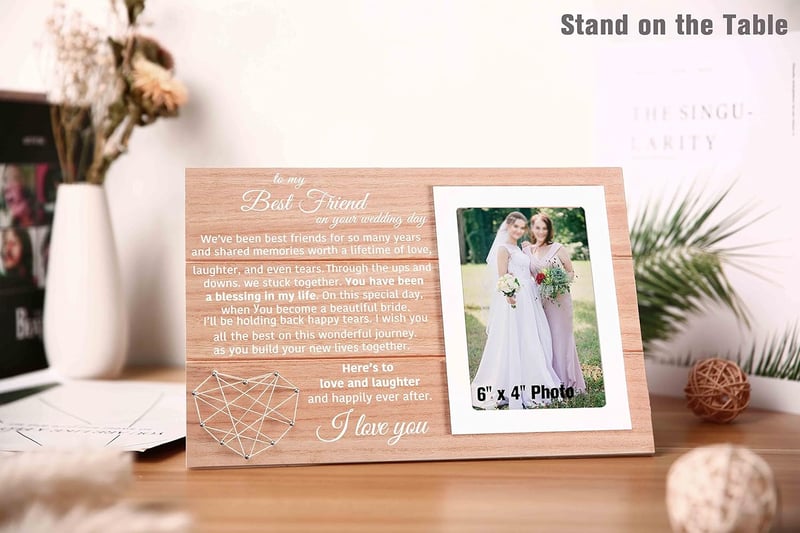 Wedding Day Photo Frame Gift for Bride from Best Friend