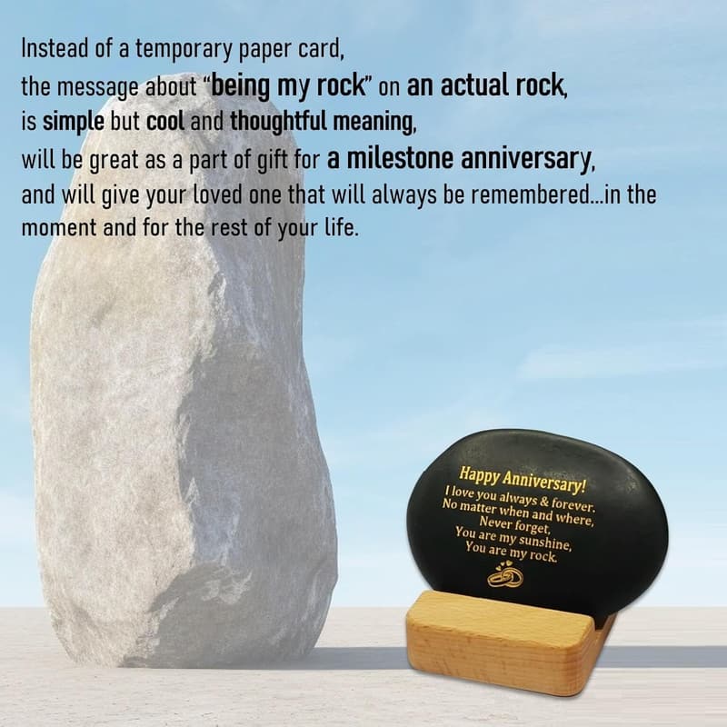Happy Anniversary Rock for Couples - Romantic Wedding Gift