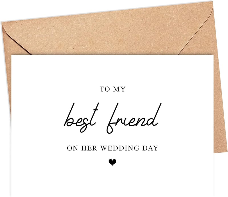 Wedding Day Card for Best Friend - Gift for Bride - 5x7 inches