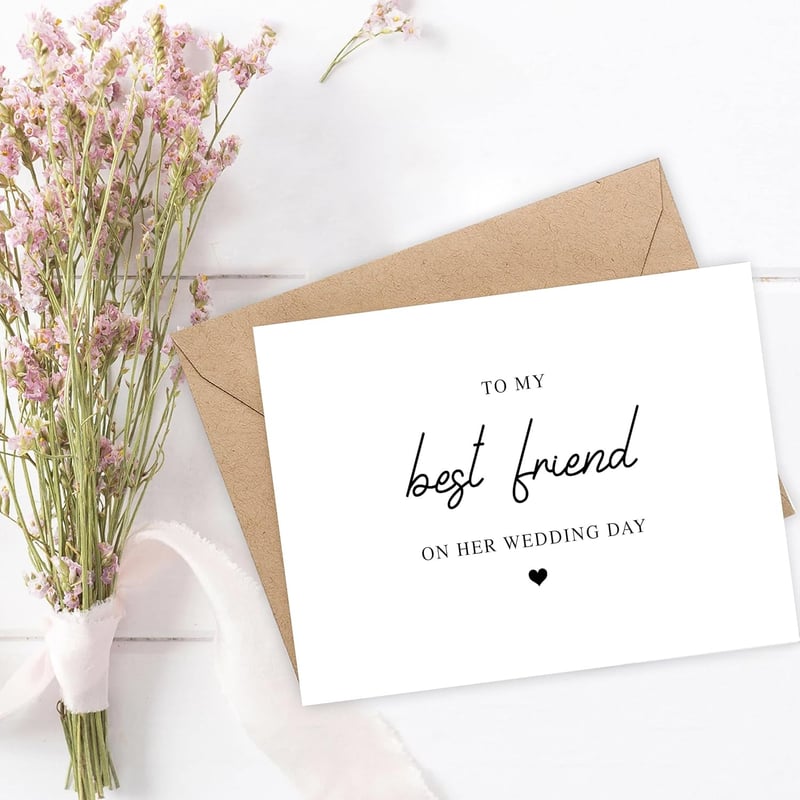 Wedding Day Card for Best Friend - Gift for Bride - 5x7 inches