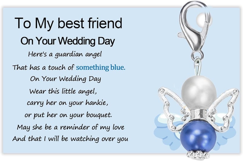 Wedding Day Memorial Card for Best Friend with Guardian Angel