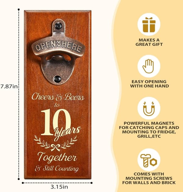 10th Anniversary Gifts for Him - Tin Keepsake for Husband
