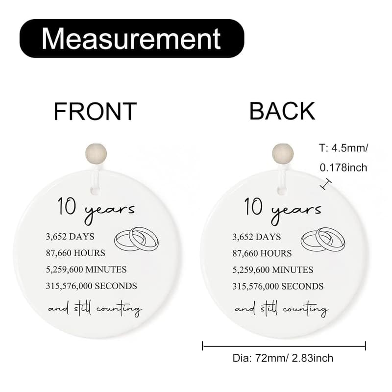 10th Anniversary Tin Gift for Couples
