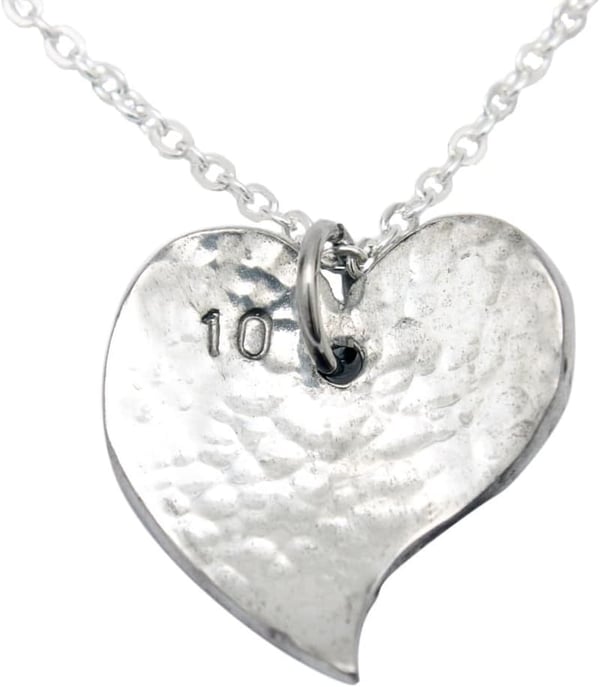 10th Anniversary Heart Necklace - Traditional Tin Gift