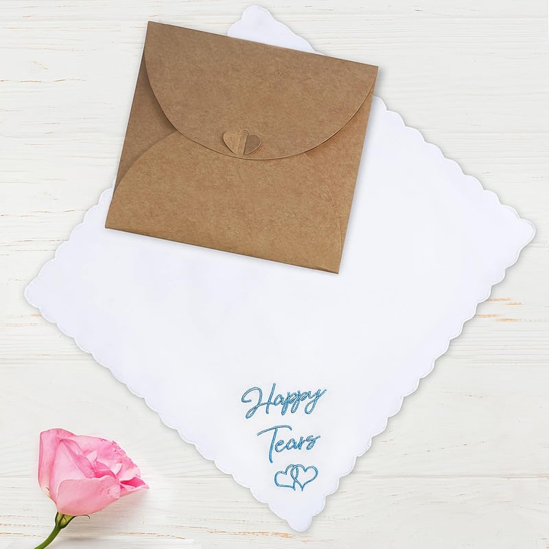 Something Blue Handkerchief for Mother of the Bride Gifts