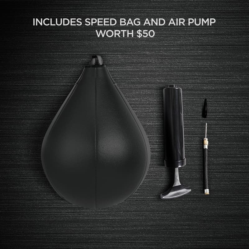Height Adjustable Speed Bag Platform with 360° Swivel Board