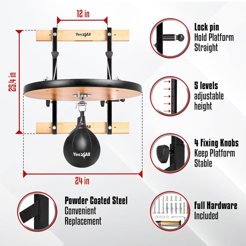 Adjustable Speed Bag Platform Kit with Upgraded Speed Balls