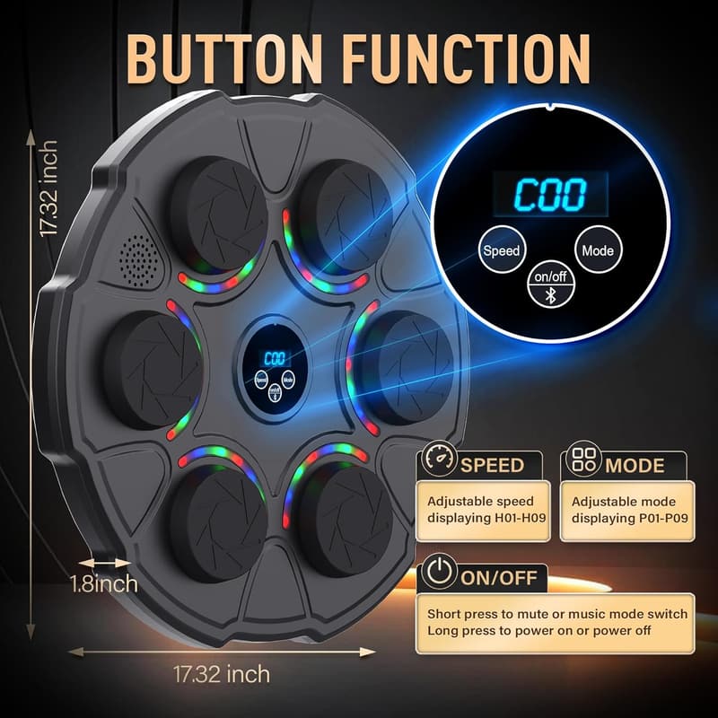 Bluetooth Punching Bag & Music Box - Interactive Home Gym Equipment