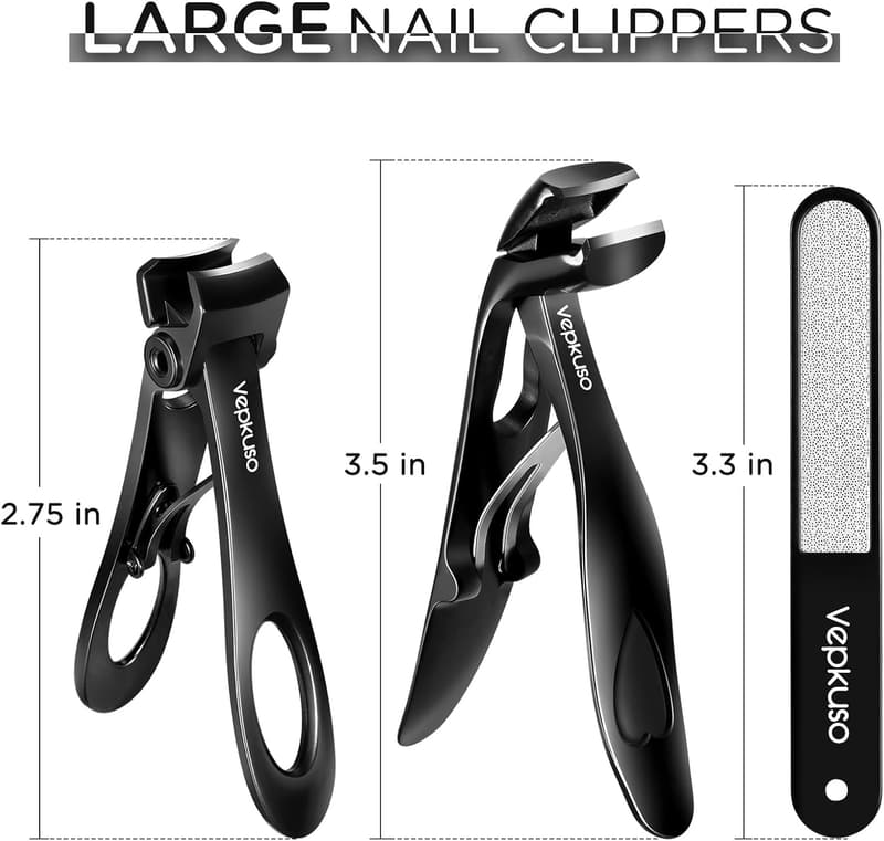 Professional Wide Jaw Nail Clippers Set for Seniors and Thick Nails