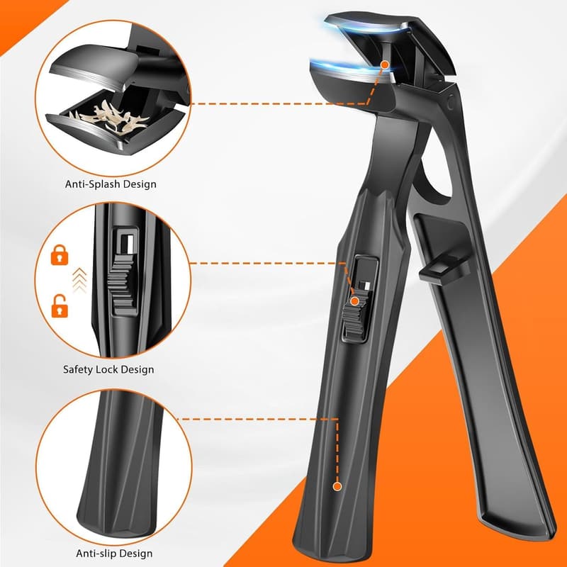Heavy-Duty Toenail Clippers for Seniors with Angled Head
