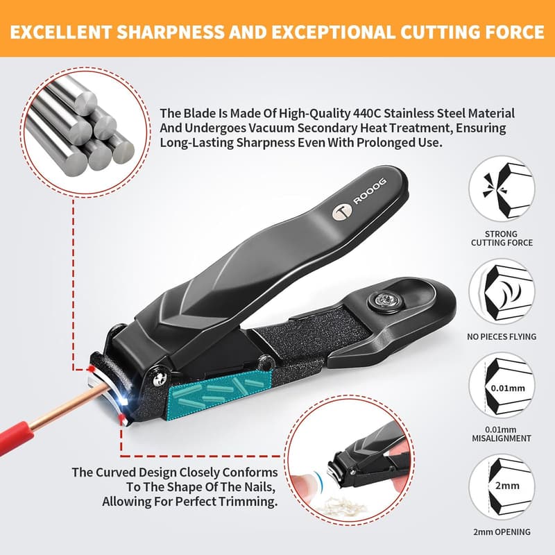 Professional Nail Clippers Set for Men & Women with Catcher