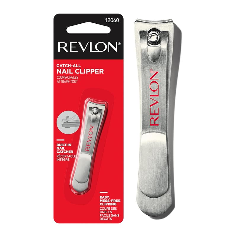 Revlon Catch-All Nail Clipper with Contoured Blade for Mess-Free Grooming
