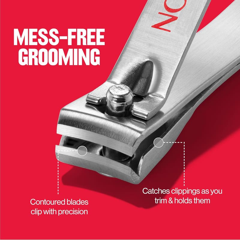 Revlon Catch-All Nail Clipper with Contoured Blade for Mess-Free Grooming