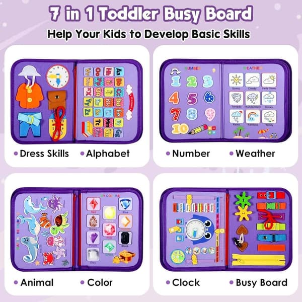 Montessori Toddler Busy Board - Educational Sensory Toy for Ages 2-5
