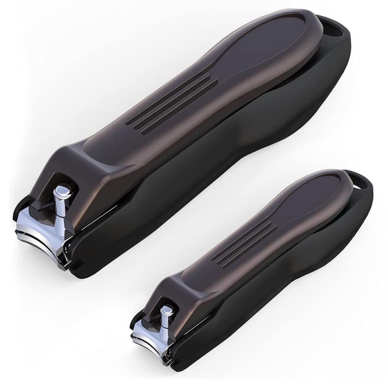 Nail Clipper Set with Catcher - Stainless Steel (2-Pack)