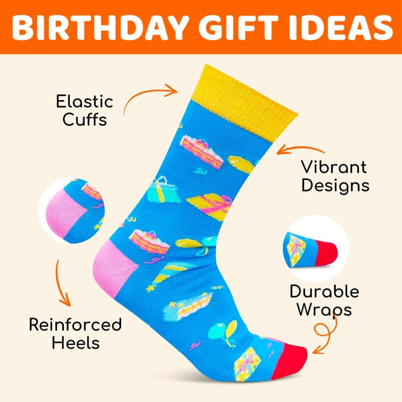 Birthday Socks for Boys Age 4-12 - Fun Kids Gift