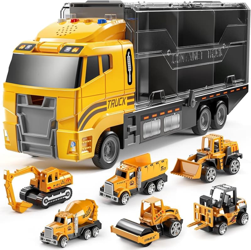 Construction Vehicle Toy Set with Play Mat for Toddlers
