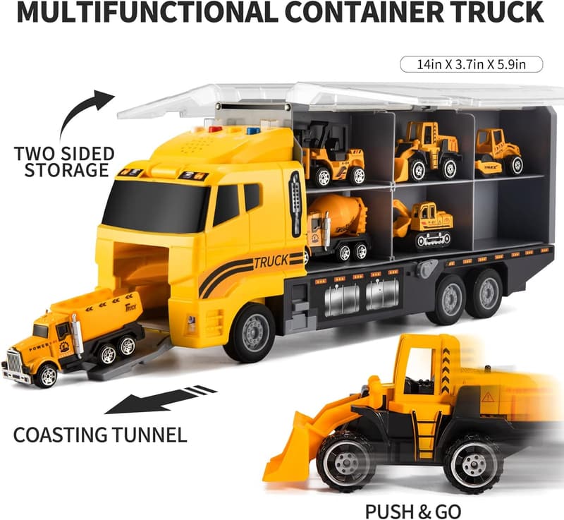 Construction Vehicle Toy Set with Play Mat for Toddlers