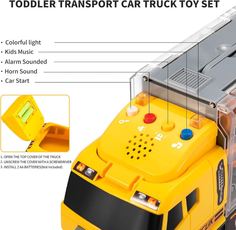 Construction Vehicle Toy Set with Play Mat for Toddlers