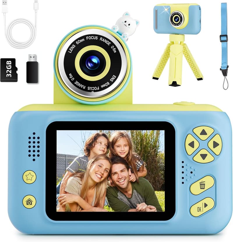 Kids' Digital Camera with 32GB SD Card - Age 3-8, Blue