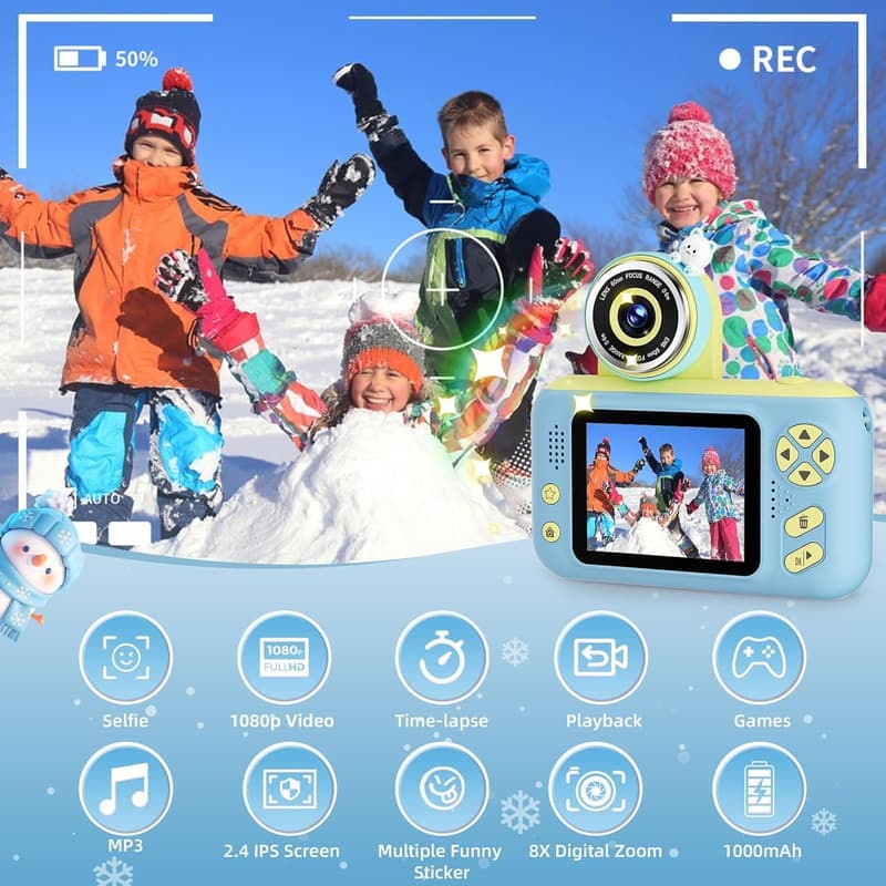 Kids' Digital Camera with 32GB SD Card - Age 3-8, Blue