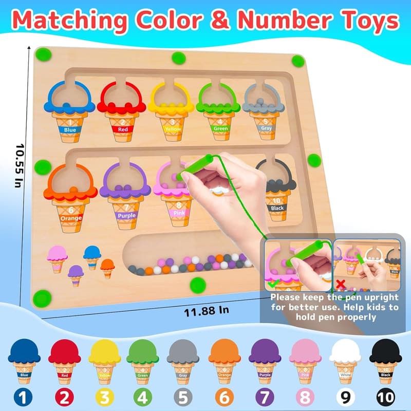 Montessori Color & Number Matching Puzzle for Toddlers