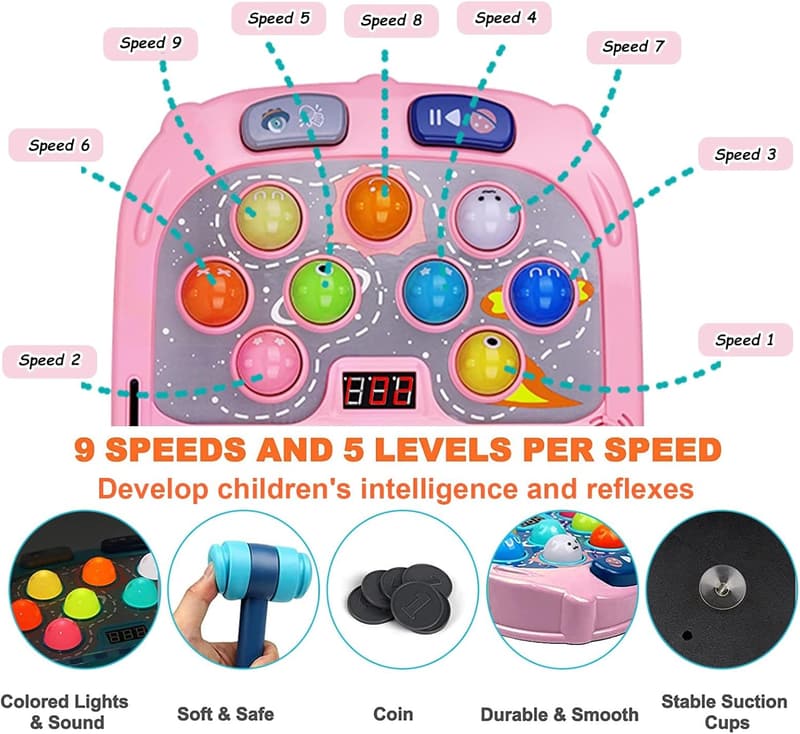 Interactive Whack-a-Mole Game for Kids Ages 3-12 with Sounds