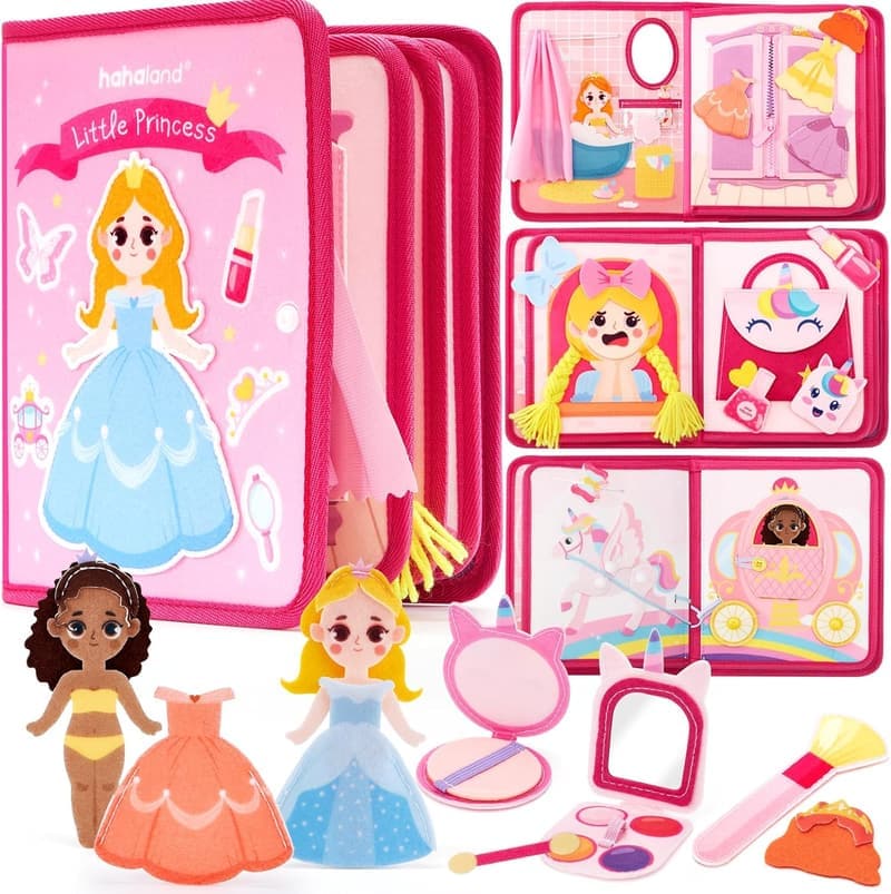 Princess Busy Board for Toddlers 3-5 - Montessori Quiet Toy