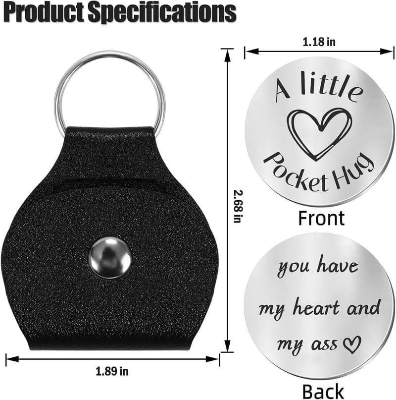 Long-Distance Couple Pocket Hug Token Keychain