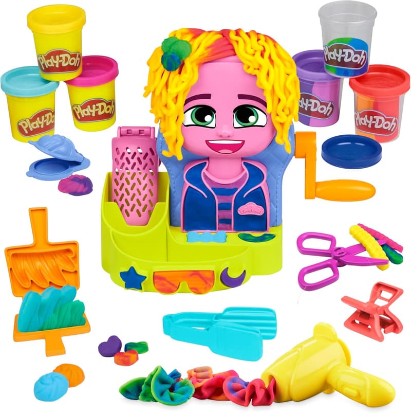 Play-Doh Hair Salon Playset with 6 Cans for Kids Ages 3+