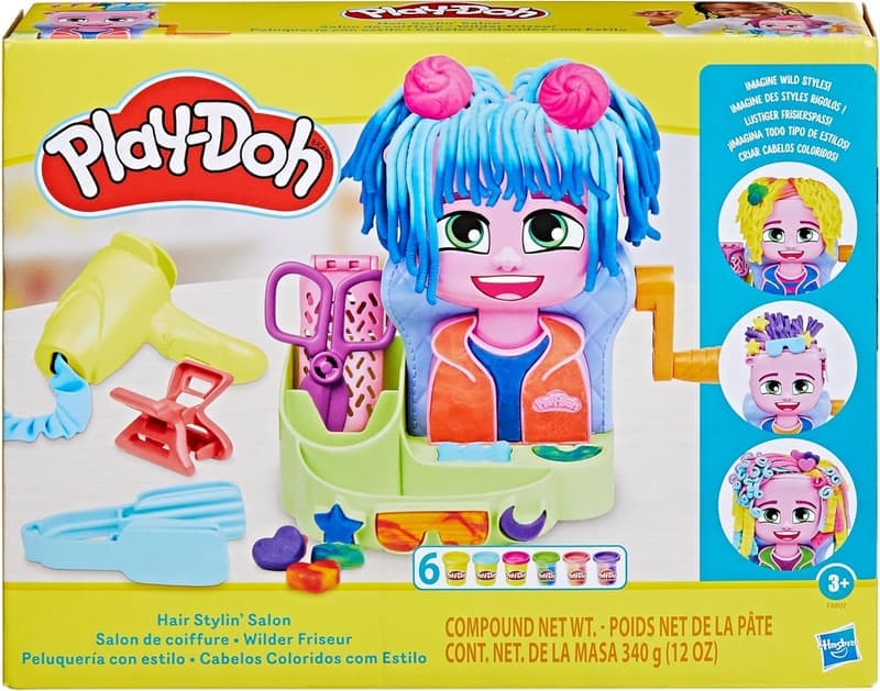 Play-Doh Hair Salon Playset with 6 Cans for Kids Ages 3+