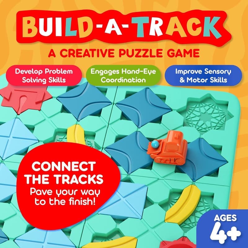 Build-A-Track Brain Teaser Puzzle for Kids Ages 4-8 - STEM Game