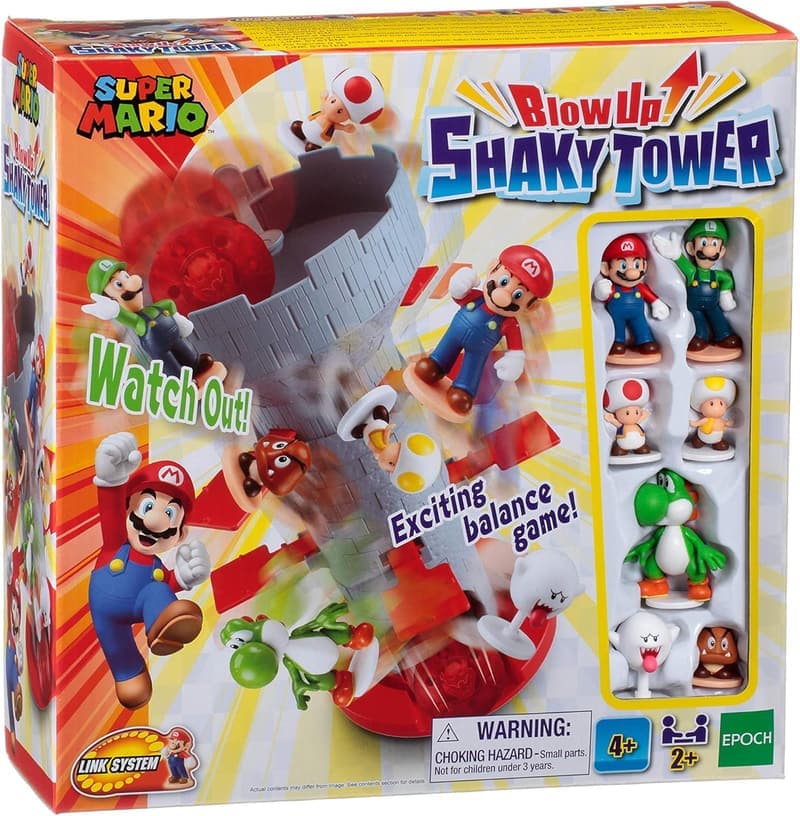 Super Mario Shaky Tower Balancing Game with Action Figures