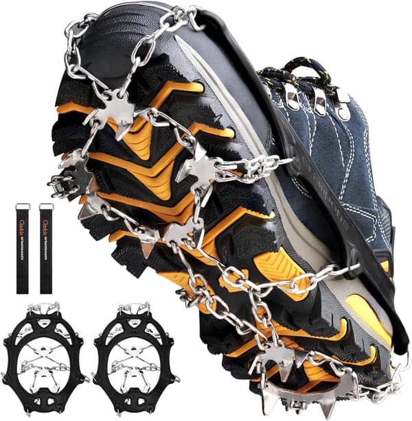 19-Spike Stainless Steel Ice Crampons for Hiking & Climbing