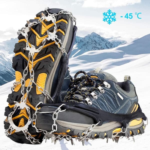 19-Spike Stainless Steel Ice Crampons for Hiking & Climbing